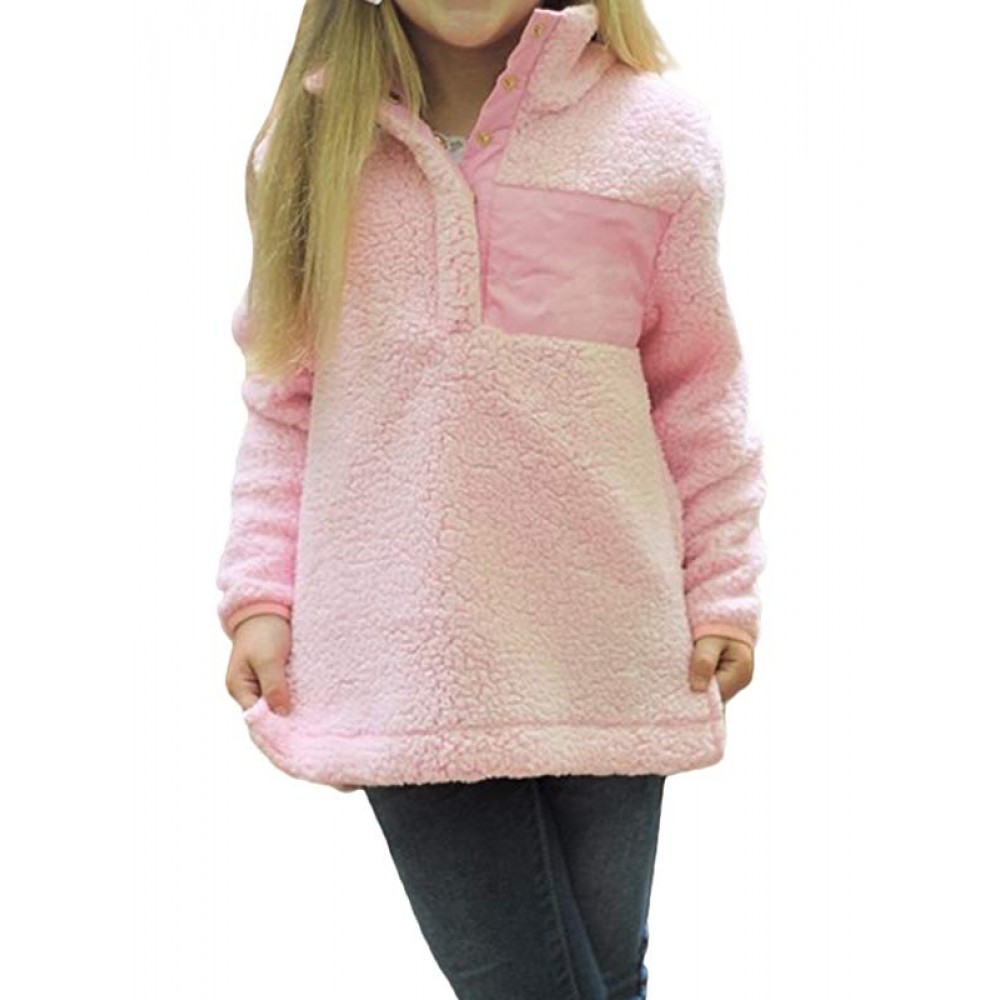 Pink Sherpa Pullover for Little Girl