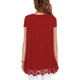 Red Girls Short-sleeved Top