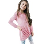 Pink Twist Knot Detail Long Sleeve Girl’s Top