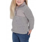 Gray Sherpa Pullover for Little Girl