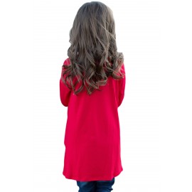 Red Twist Knot Detail Long Sleeve Girl’s Top