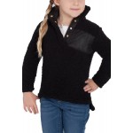 Black Sherpa Pullover for Little Girl