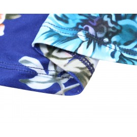 Floral Blue Swing Dress with Hidden Pockets