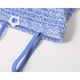 Blue Printed Kid Girls Tankini Swimwear