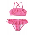Rosy Little Girls Ruffled Printed Swimwear Swimsuit with Ties