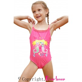 Pink Little Mermaid Princess Teddy Swimsuit