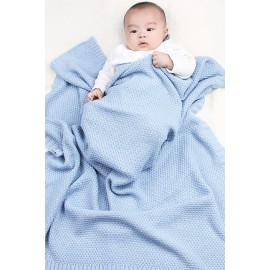 Azure Quality Cotton Knitted Baby Blankets