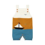 Mustard Blue Sailing Knitted Toddler Onesies