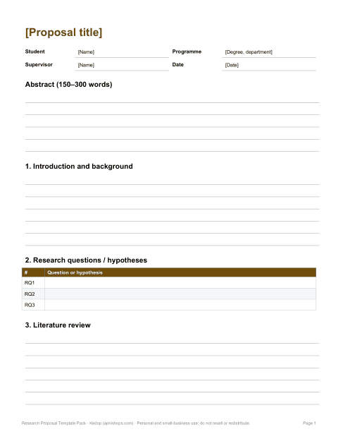 Preview of the first page of Thesis / dissertation proposal