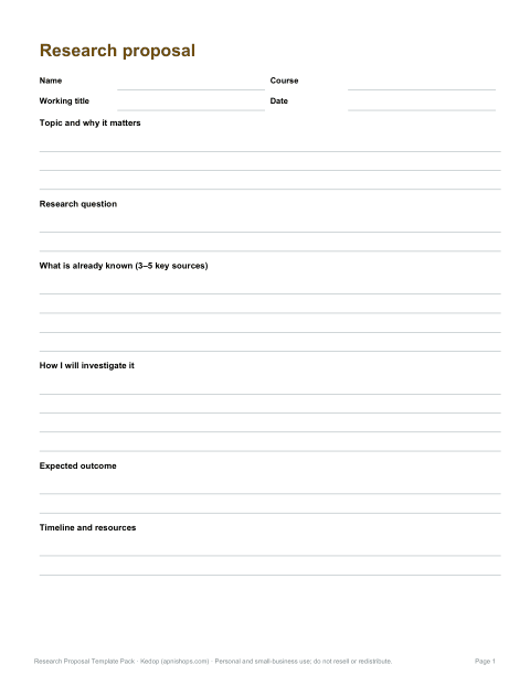 Preview of the first page of Short student proposal